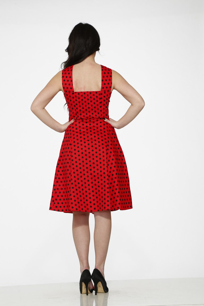 Flirty Polka Dot Pinup Swing Dress