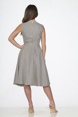 Sweet Swinging Pocketed Gingham Dress