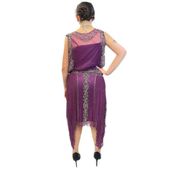 1920's Fuchsia Chiffon Flapper Dress Deluxe Women's Costume