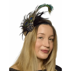 1920's Peacock Feather Flapper Headpiece