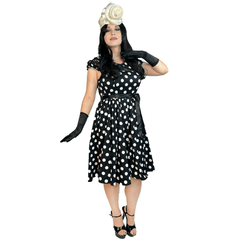 1950s Doll Polka Dot Lace Dress Women's Costume