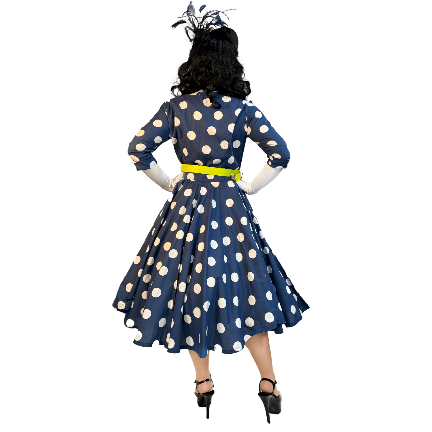 1950s Fancy Nancy Polka Dot Swing Dress Adult Costume