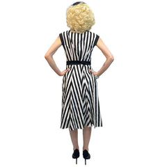 1950's Tea Time Black & White Striped Women's Costume