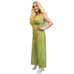 1970’s Green Diva Girl Jumpsuit Adult Costume