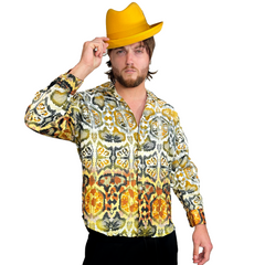 1970s Boho Style Men's Disco Shirt