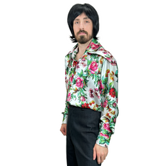 1970s Floral Men's Disco Shirt