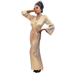 1970s Pink & Gold Disco Jumpsuit Women's Costume