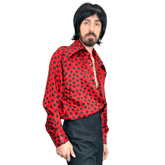 1970s Polka Dot Men's Disco Shirt