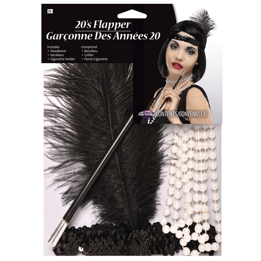 20's Flapper Headpiece, Necklace & Cigarette Holder Instant Kit