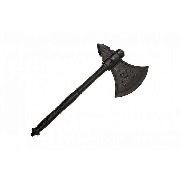 23.5" Polypropylene Black Tomahawk w/ Skull and Crossbones