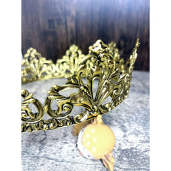 24" Fleur De Lis Gold King Crown