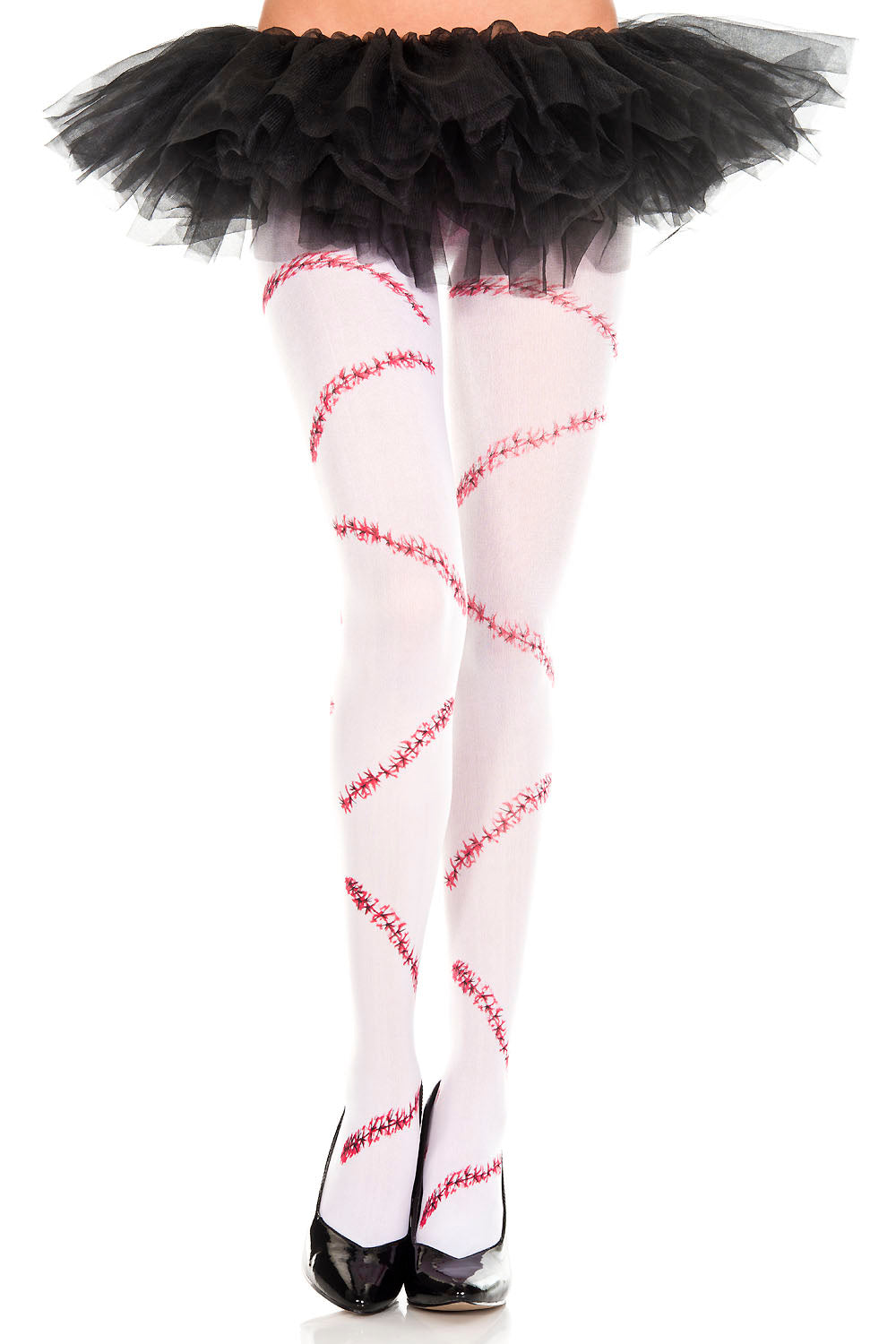 Bloody Stitch Opaque White Pantyhose