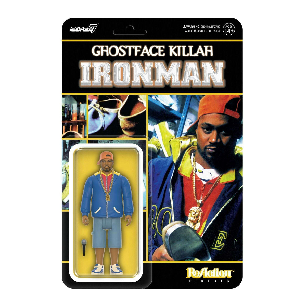 3.75" Ghostface Killah Ironman ReAction Collectible Action Figure & Microphone