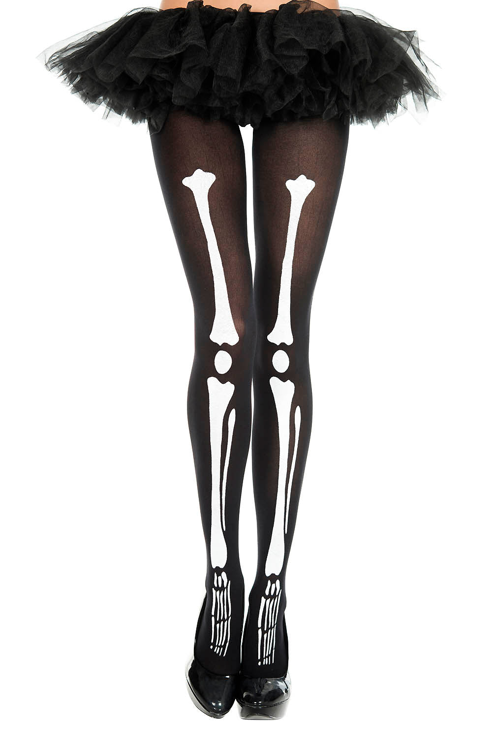 Skeleton Print Black Pantyhose