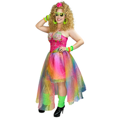 1980s Cyndi Inspired Rainbow Party Adult Costume