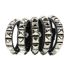 5 Row Pyramid Choah Leather Bracelet