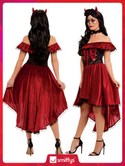 Day Of The Dead Devil Red Dress Women's Costume