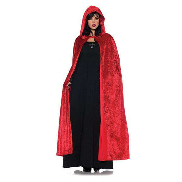 55" Witch Hooded Red Velvet Unisex Cloak