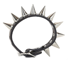 Thrash Spiked Black Leather Bracelet