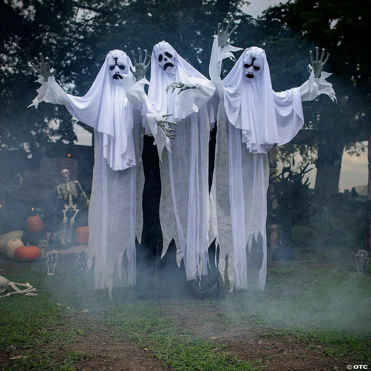 6' Haunting Ghost Trio Animated Prop Decoration