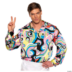 60's Far Out Trippy Button Up Men's Adult Shirt