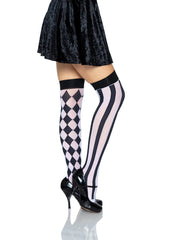 Black & White Harley Quinn Thigh Highs