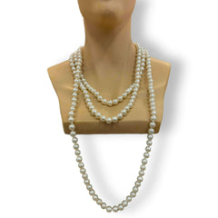 72” Cream Glass Pearl Necklace