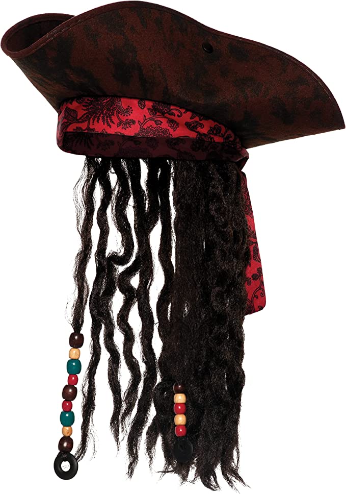 Pirate Hat w/ Hair & Beads