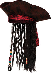 Pirate Hat w/ Hair & Beads