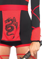 Deadly Dragon Ninja Blue & Black Women's Sexy Costume