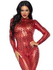 Laser Cut Metallic Catsuit