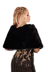 Elegant Flapper Faux Fur Cape