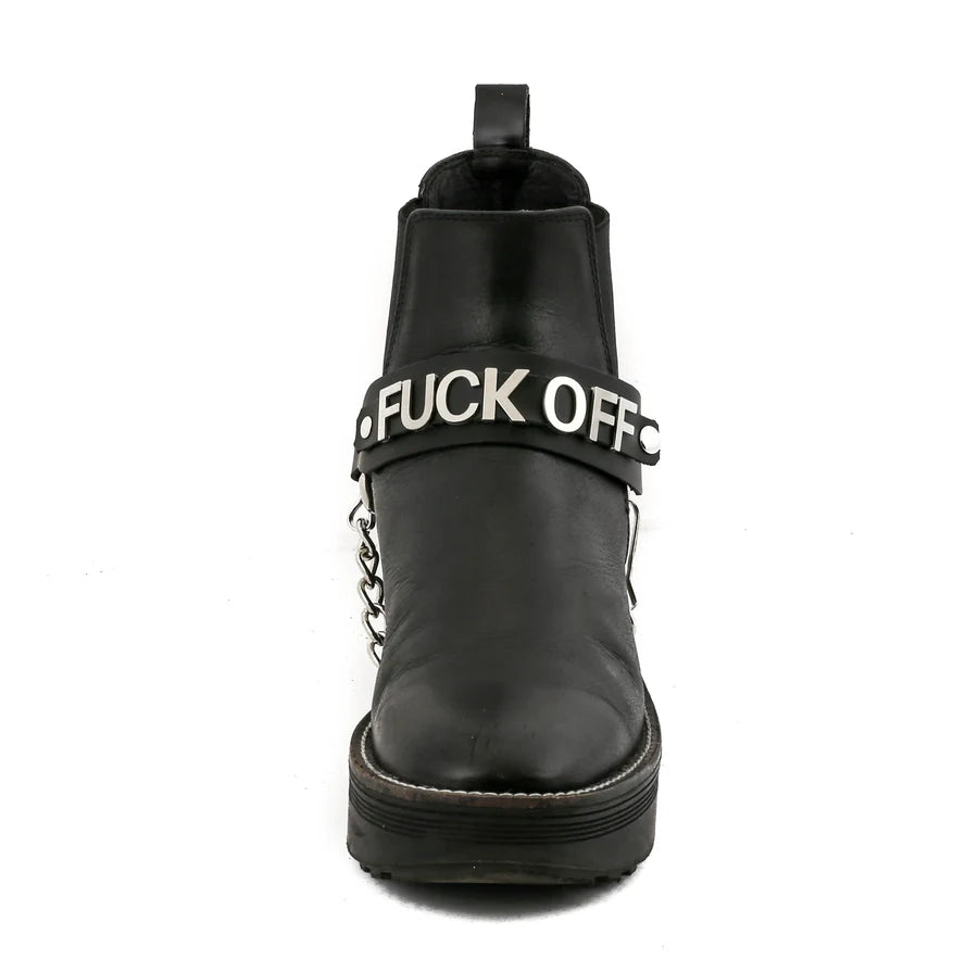 "F Off" Chain Boot Strap