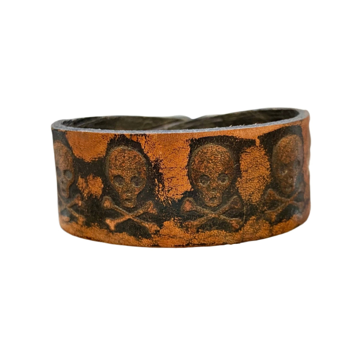 Skull Embossed Leather Bracelet