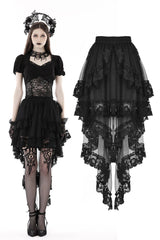 Delicate Punk Frilly Lace Swallow Tail Skirt