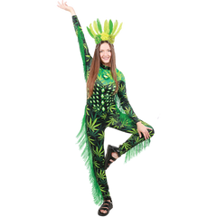 Grass Girl Jumpsuit Adult Costume