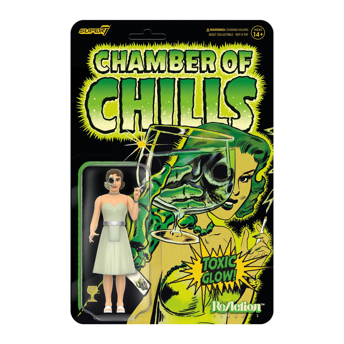 Pre-Code Horror: 3.75" Chamber of Chills Dead Darling Glow in The Dark ReAction Collectible Action Figure w/ Poisoned Chalice