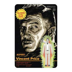 3.75" Vincent Price Glow in The Dark ReAction Collectible Action Figure w/ Glow in The Dark Raven