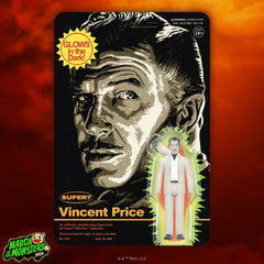 3.75" Vincent Price Glow in The Dark ReAction Collectible Action Figure w/ Glow in The Dark Raven