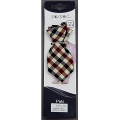 Brown Plaid Pet Neck Tie