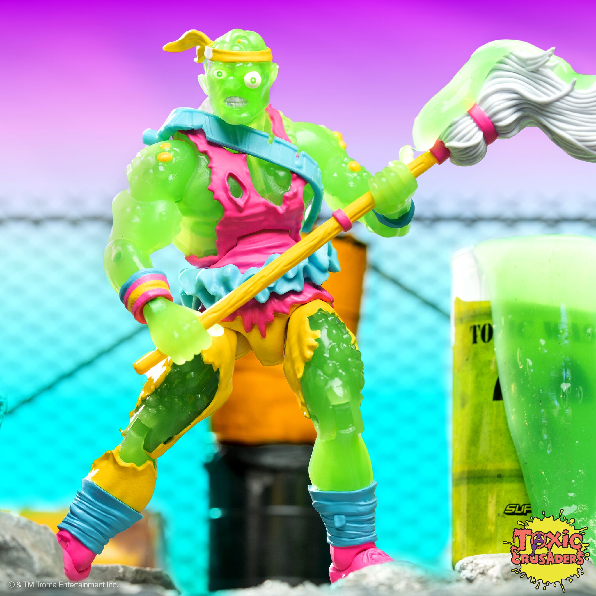 Toxic Crusaders: 7" Ultimate Toxie Glow in The Dark Collectible Action Figure w/ Gooey Slime