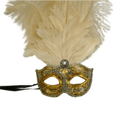 Assorted Venetian Mask with Musical Note Detail and Feathers