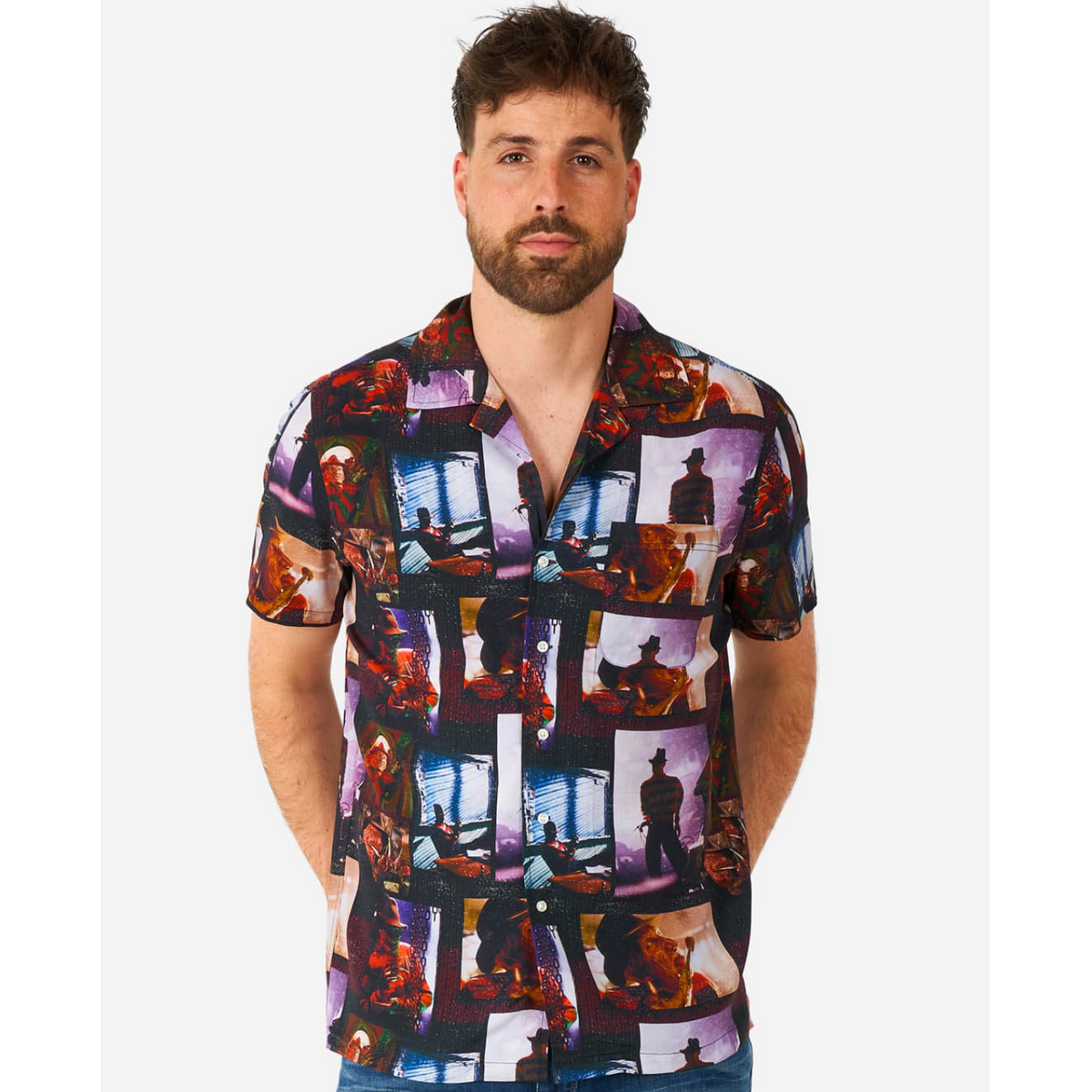 OppoSuits A Nightmare On Elmstreet Print Men's Short Sleeve Shirt