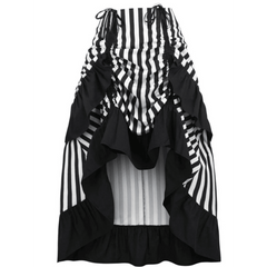 Adjustable High Low Vertical Striped Skirt