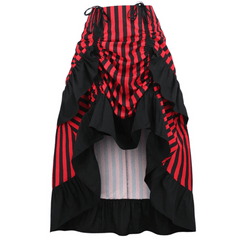 Adjustable High Low Vertical Striped Skirt