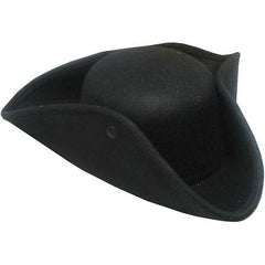 Adult Colonial Black Tricorn Hat