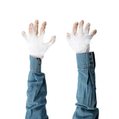 Albino Creepy White Gorilla Hand Gloves