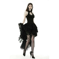 Alluring Gothic Claw Chest High Low Halter Dress