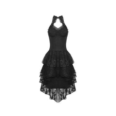 Alluring Gothic Claw Chest High Low Halter Dress