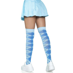 Argyle Knit Over The Knee Socks